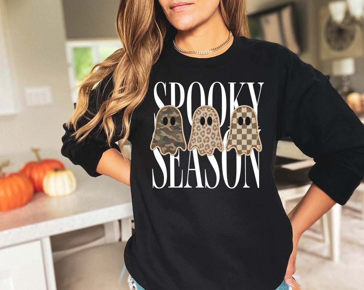 Retro Patchwork Ghosts Shirt, Checkered Ghost Sweatshirt