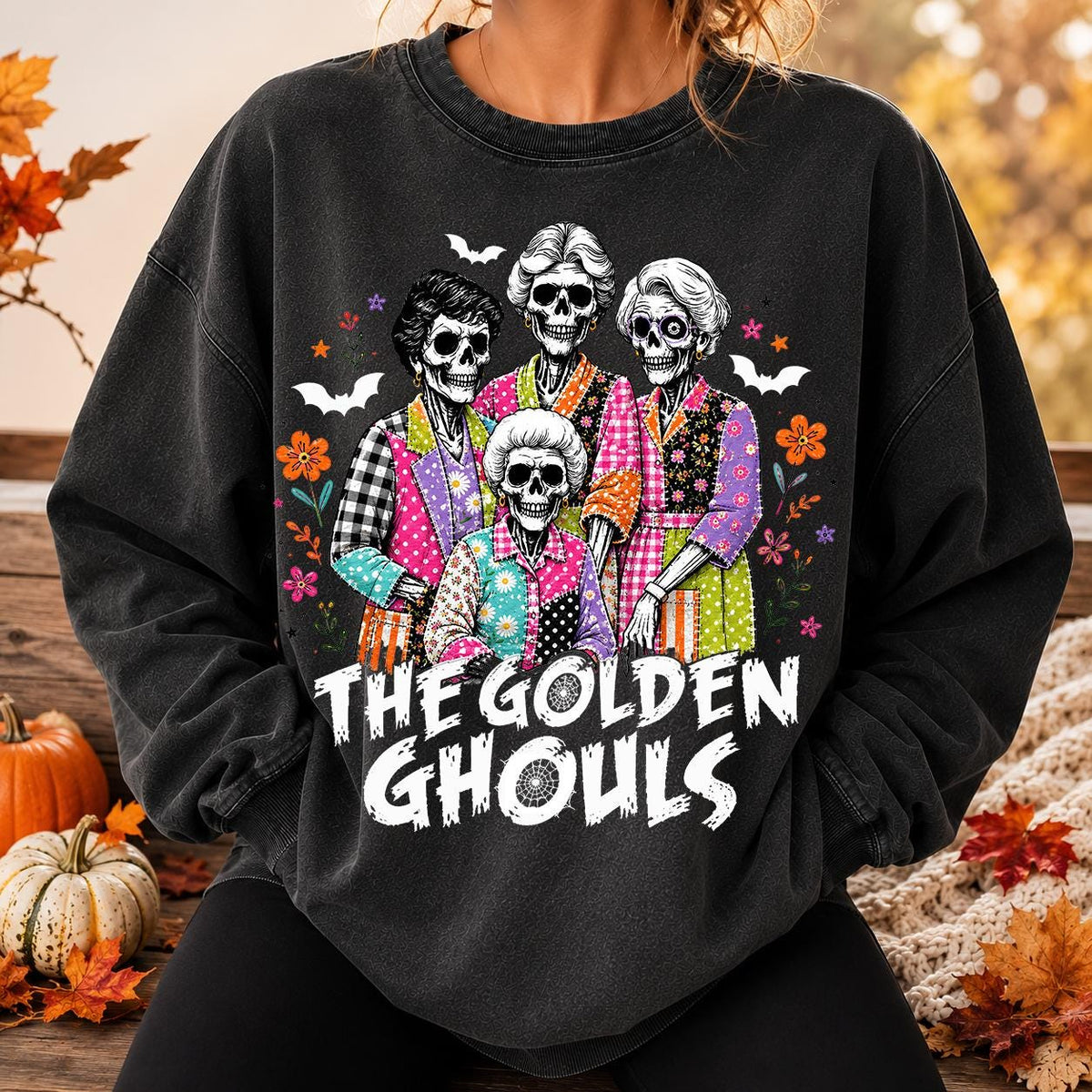 Golden Ghouls Shirt, Halloween Skeleton Shirt, Spooky FriendsTee
