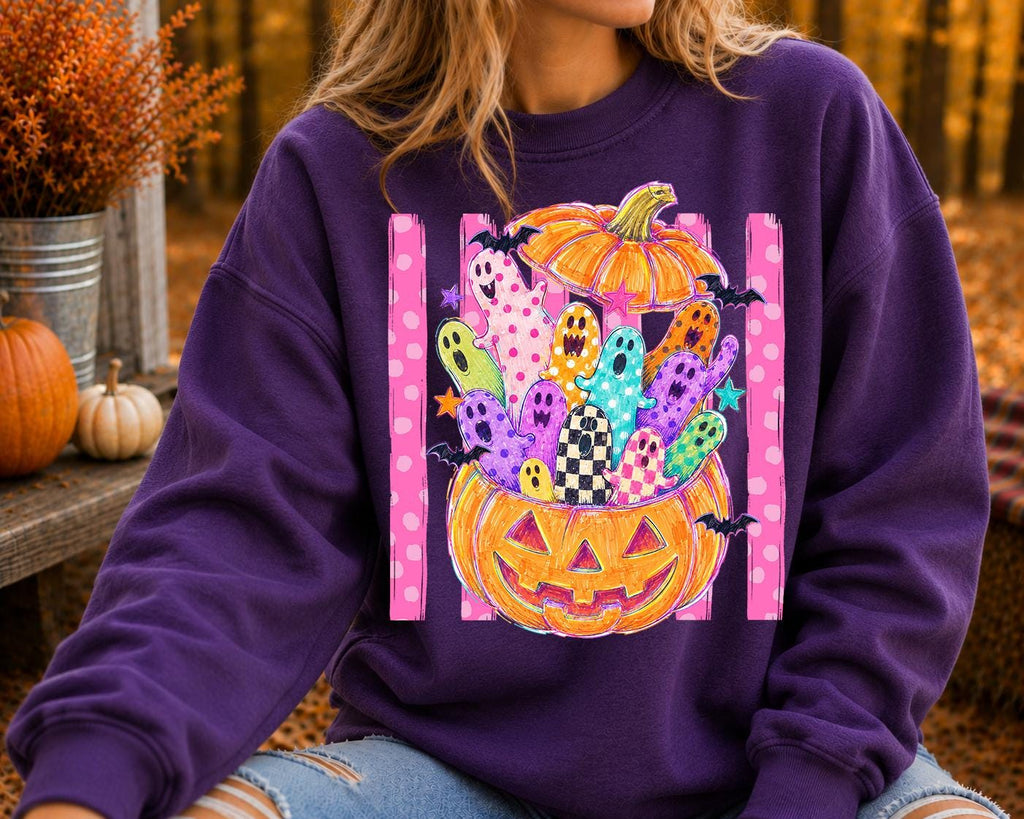 Spooky Ghost Retro Fall Halloween Shirt, Rainbow Ghost Shirt