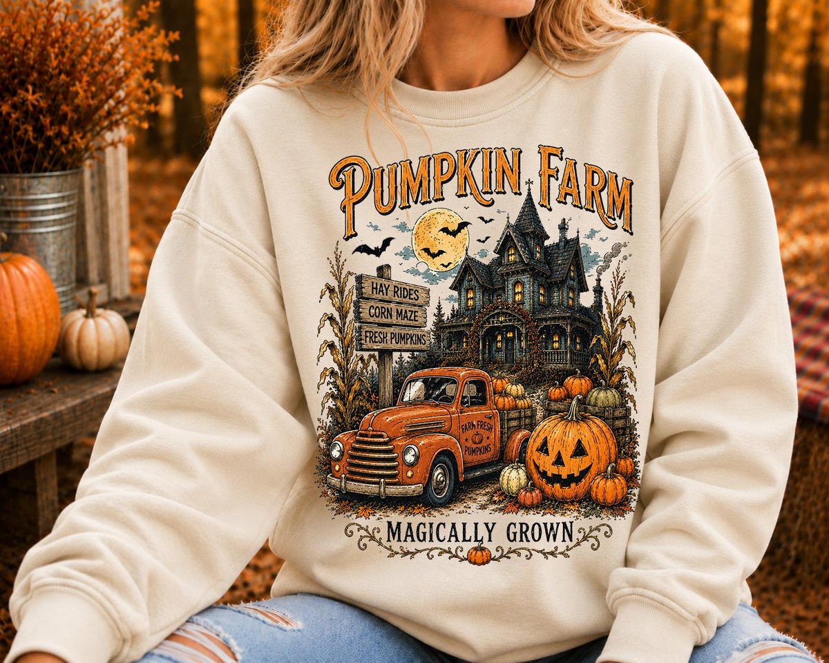 Pumpkin Farm Halloween Shirt, Vintage Fall Farm Tshirt, Cozy Autumn Tee