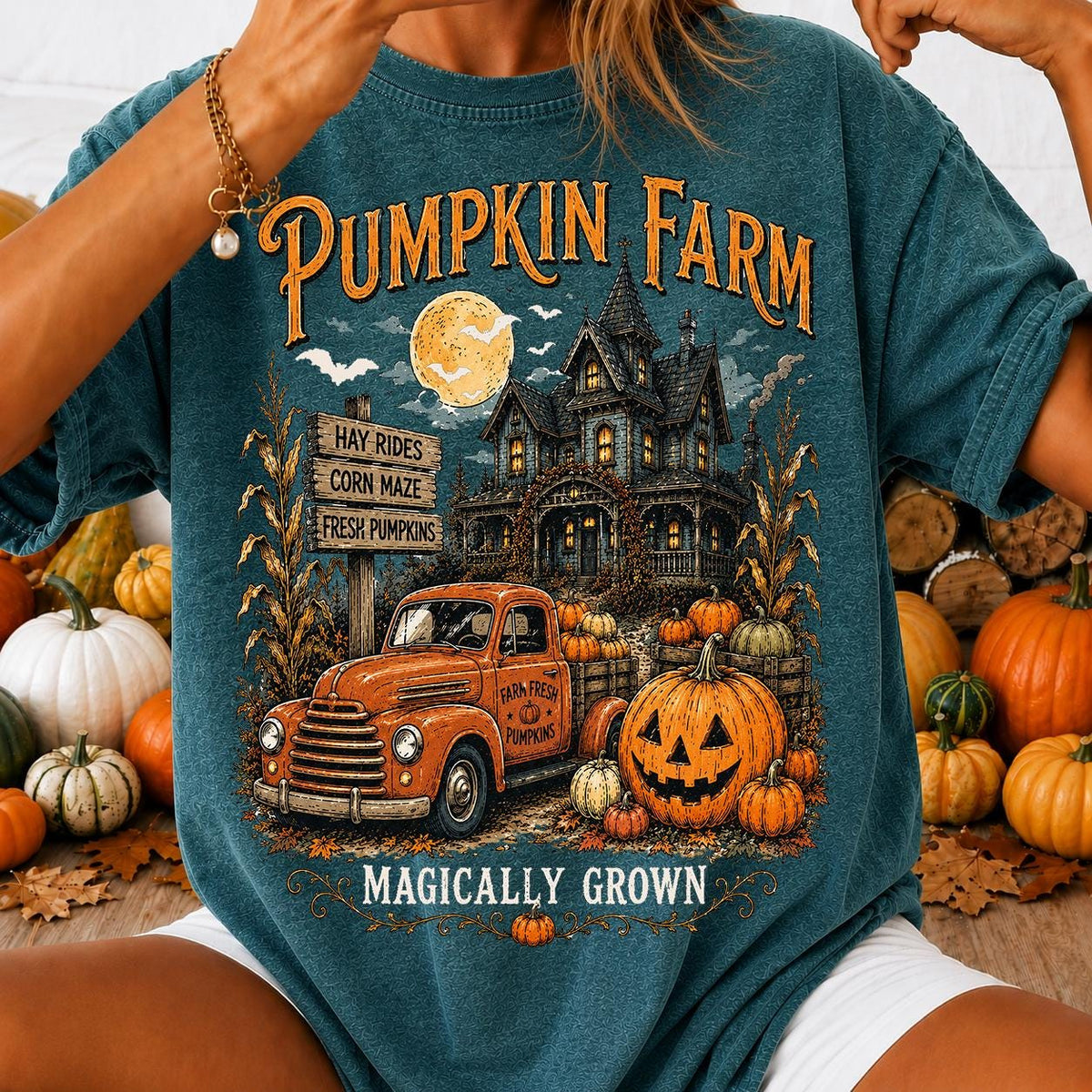 Pumpkin Farm Halloween Shirt, Vintage Fall Farm Tshirt, Cozy Autumn Tee