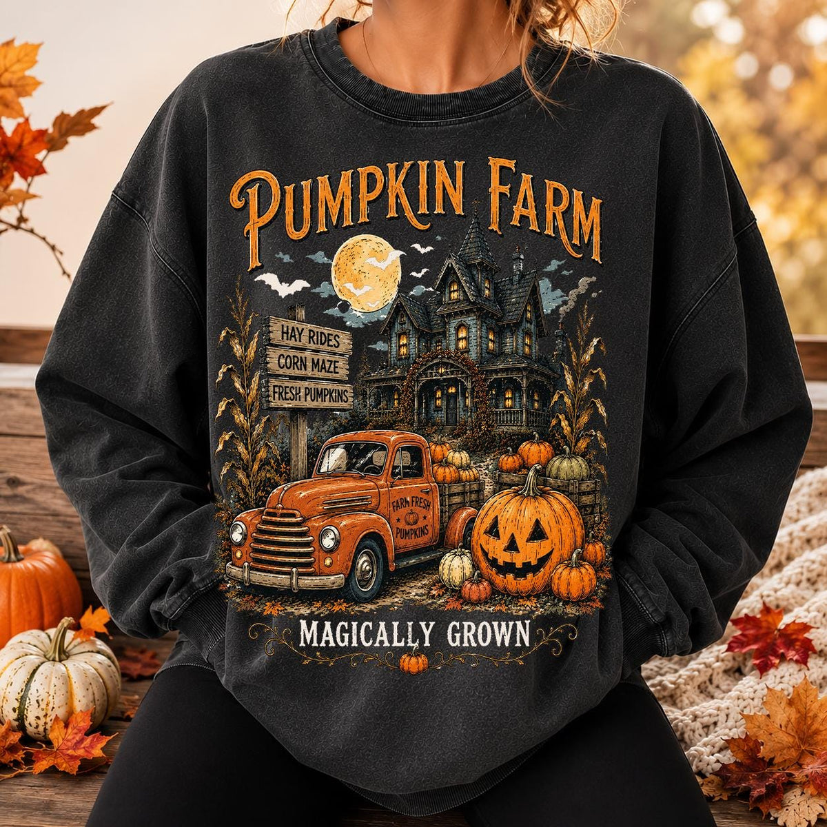 Pumpkin Farm Halloween Shirt, Vintage Fall Farm Tshirt, Cozy Autumn Tee
