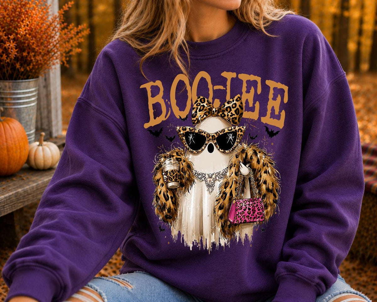 Boo-Jee Ghost Shirt, Boo shirt, Leopard Ghost Tee, Ghost Coffee Shirt