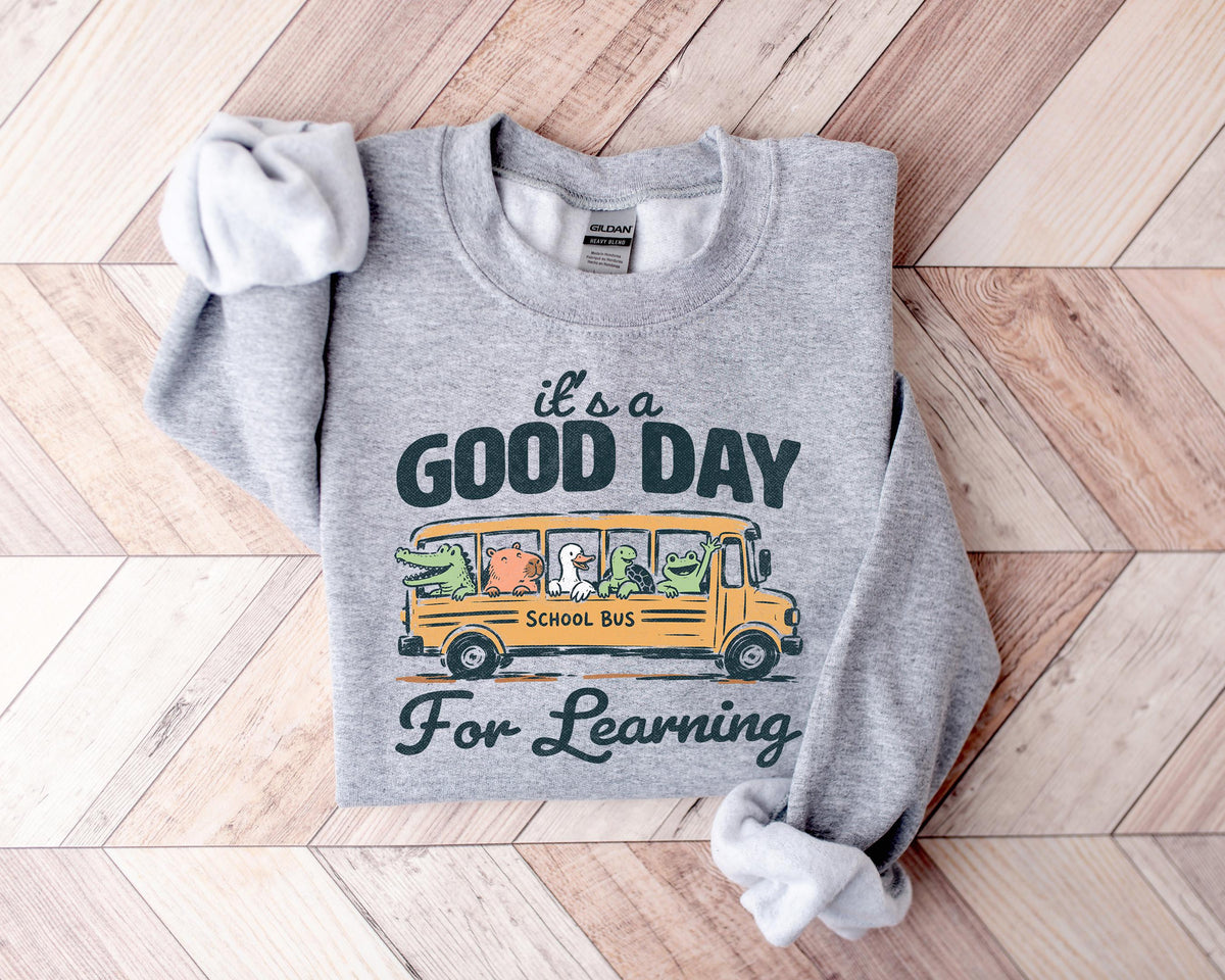 It's A Good Day For Learning shirt, Cute School Bus Animals