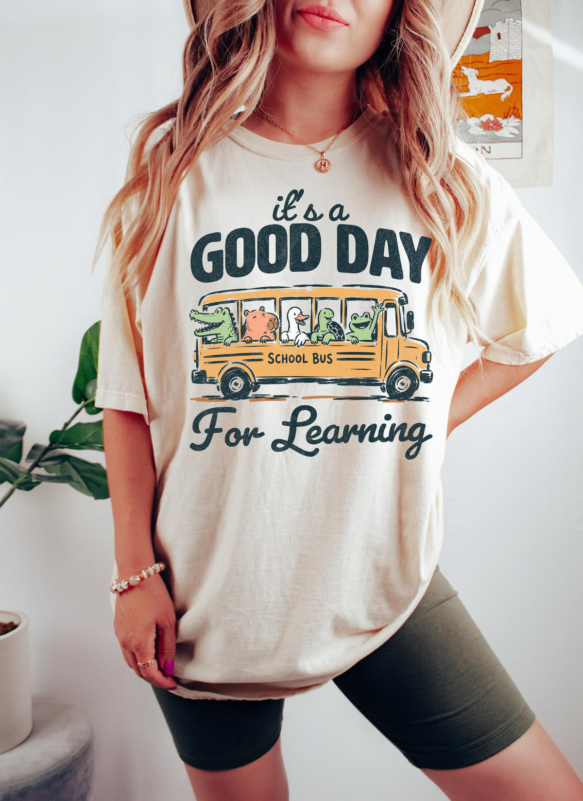 It's A Good Day For Learning shirt, Cute School Bus Animals