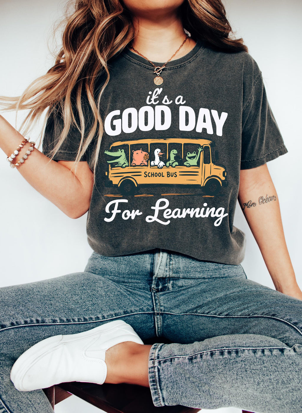 It's A Good Day For Learning shirt, Cute School Bus Animals