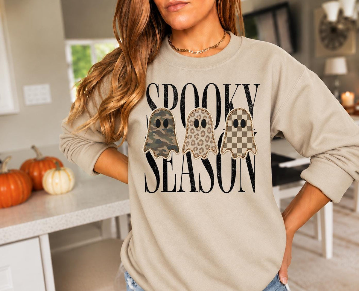 Retro Patchwork Ghosts Shirt, Checkered Ghost Sweatshirt