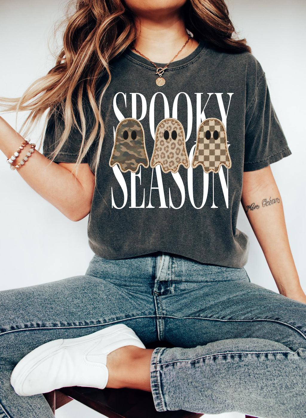 Retro Patchwork Ghosts Shirt, Checkered Ghost Sweatshirt