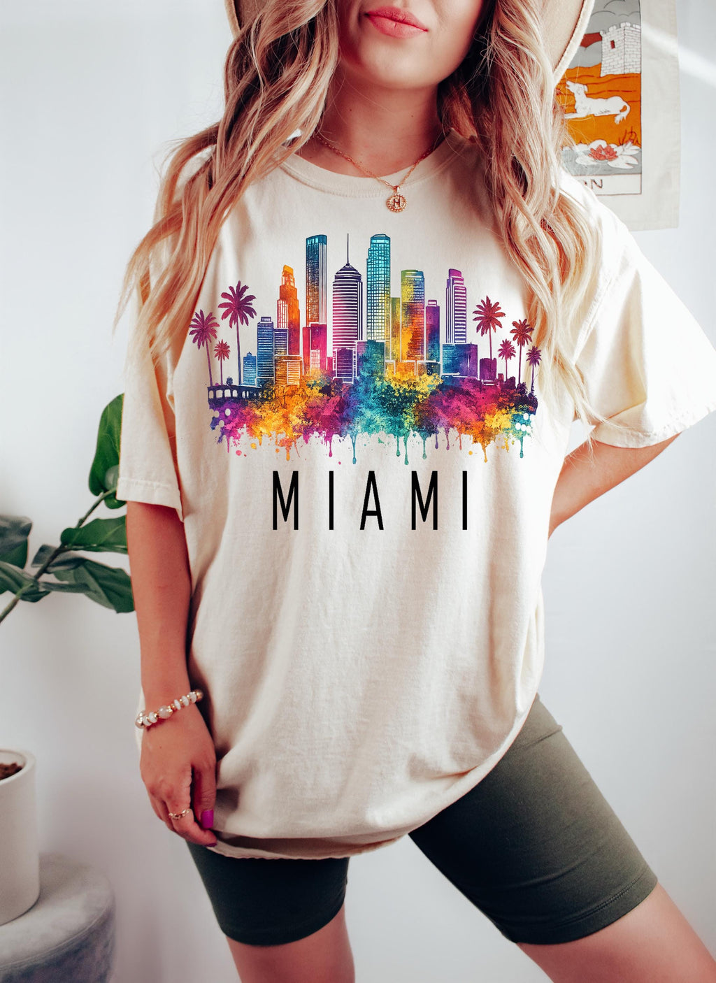Miami Florida Shirt, Colorful Miami Skyline Sweatshirt, Miami Beach