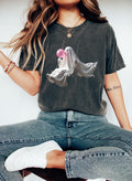 Ghost Swing Shirt, Pink Halloween Graphic Tee, Retro Spooky Season Apparel