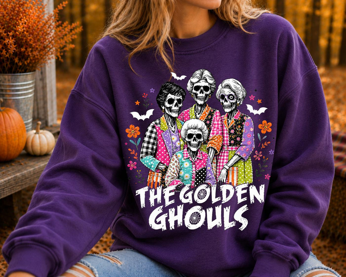 Golden Ghouls Shirt, Halloween Skeleton Shirt, Spooky FriendsTee