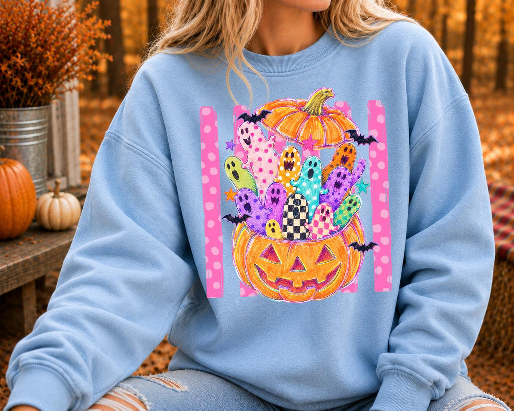 Spooky Ghost Retro Fall Halloween Shirt, Rainbow Ghost Shirt
