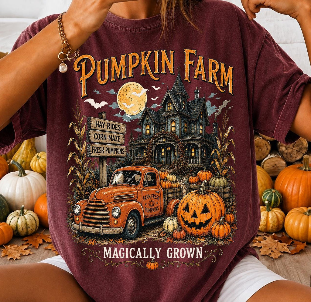 Pumpkin Farm Halloween Shirt, Vintage Fall Farm Tshirt, Cozy Autumn Tee