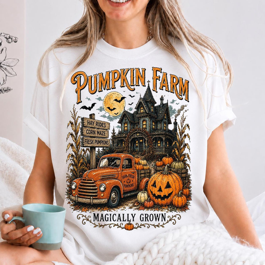 Pumpkin Farm Halloween Shirt, Vintage Fall Farm Tshirt, Cozy Autumn Tee