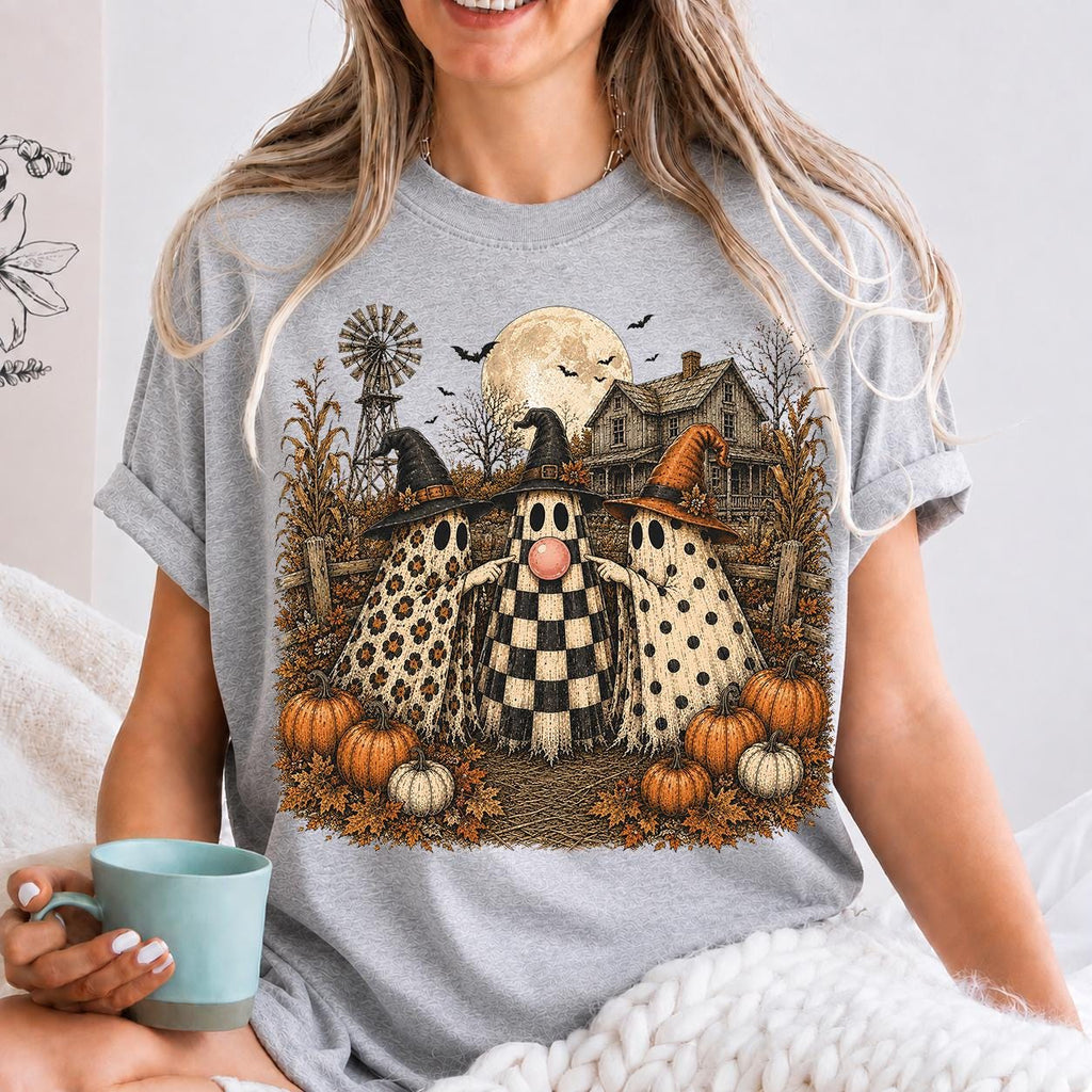 Halloween Ghost Bubble Gum, Funny Farmhouse Ghost shit, Trio Ghost shirt