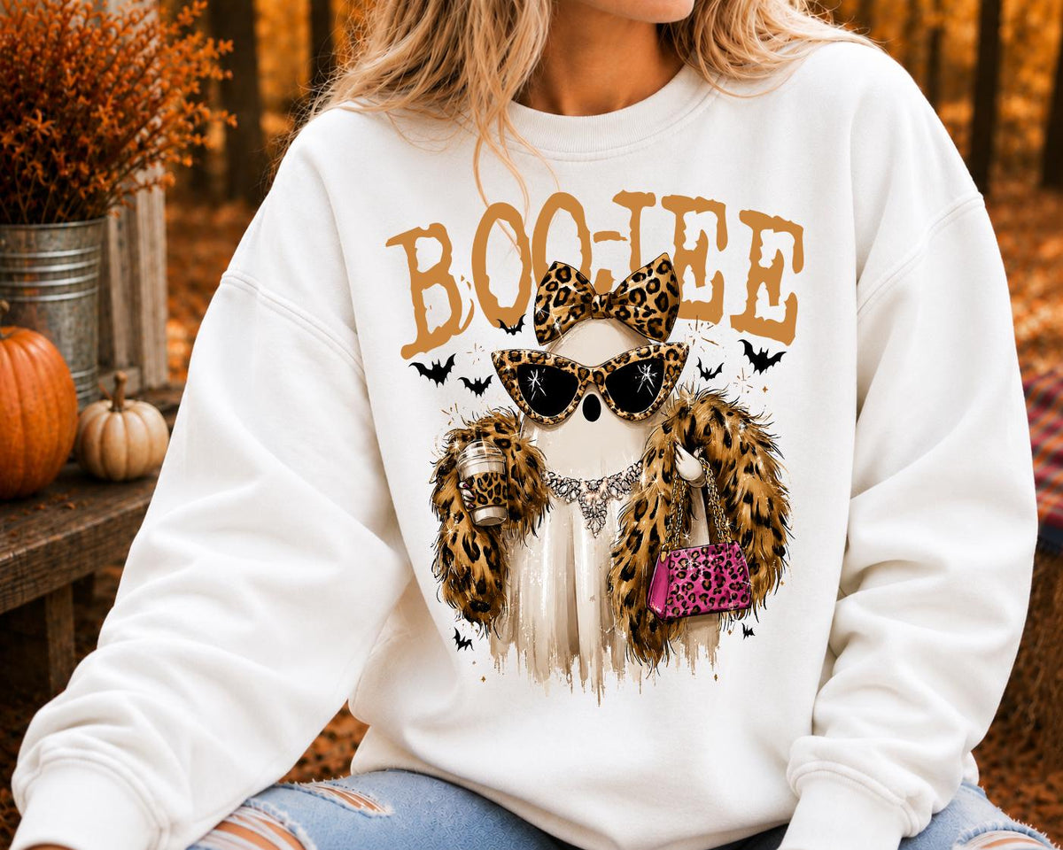Boo-Jee Ghost Shirt, Boo shirt, Leopard Ghost Tee, Ghost Coffee Shirt