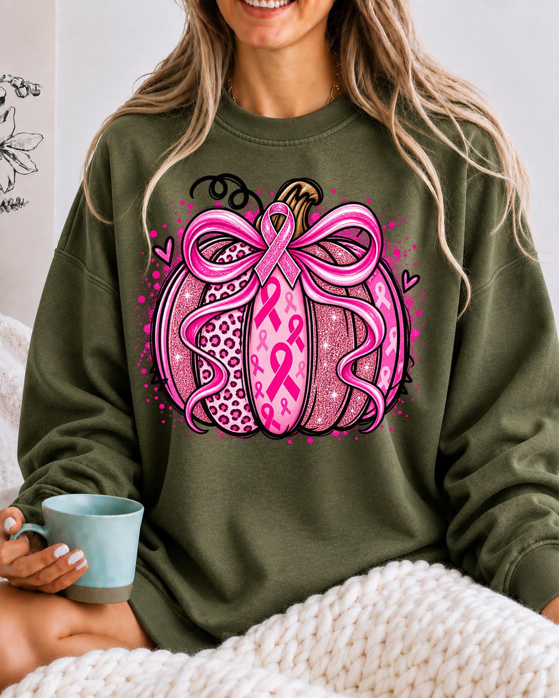 Pink Pumpkin Sweatshirt, In October We Wear Pink