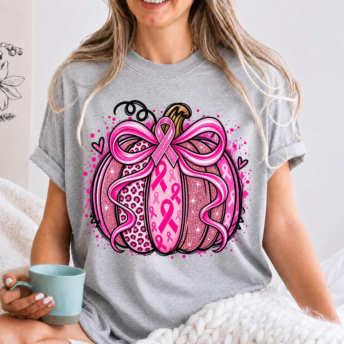 Pink Pumpkin Sweatshirt, In October We Wear Pink