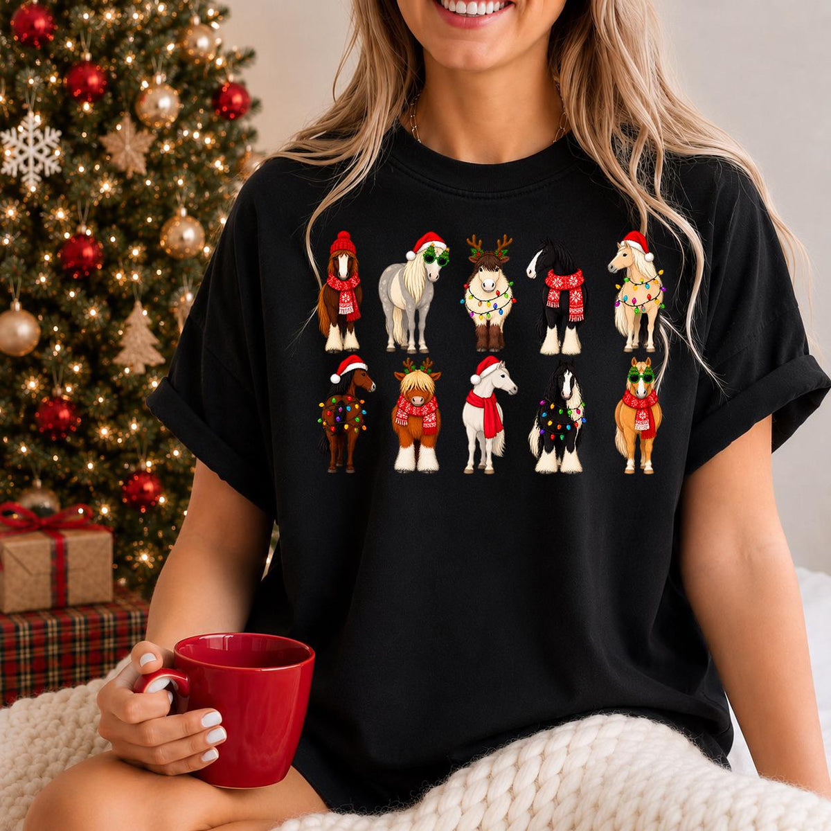 Horse Christmas Shirt, Horse Christmas Shirt, Cute Holiday Tee
