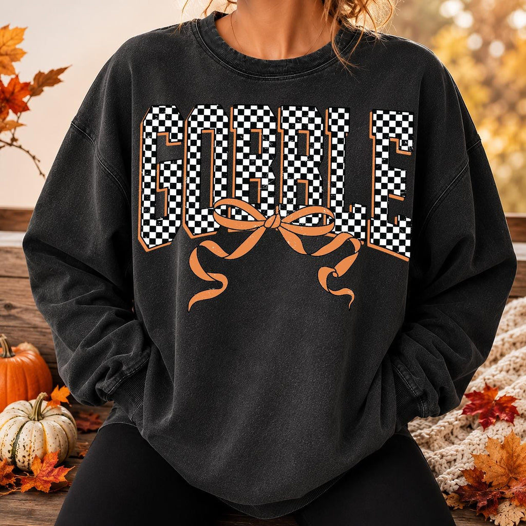Checkered Gobble Shirt, Thanksgiving shirt, family thanksgiving