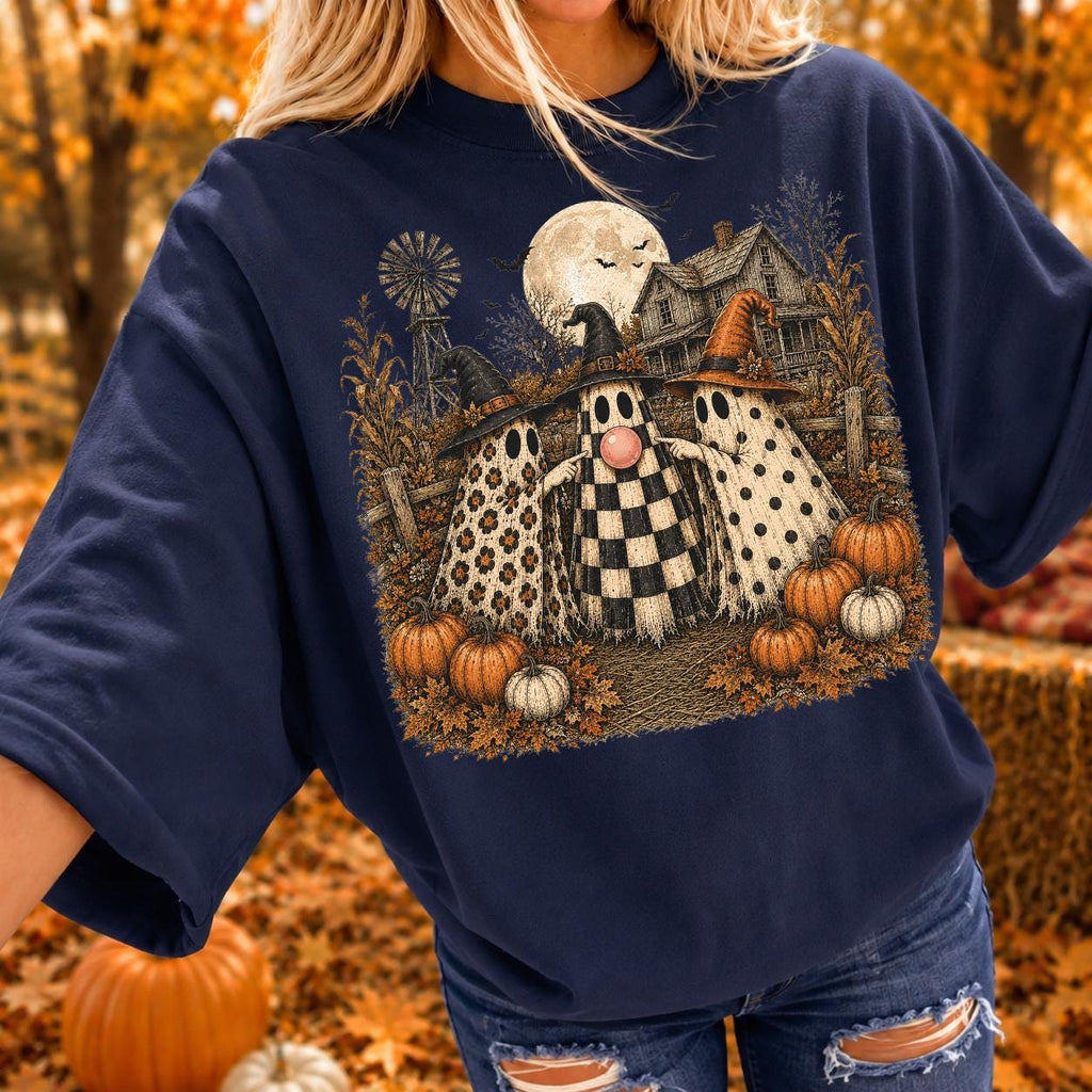 Halloween Ghost Bubble Gum, Funny Farmhouse Ghost shit, Trio Ghost shirt