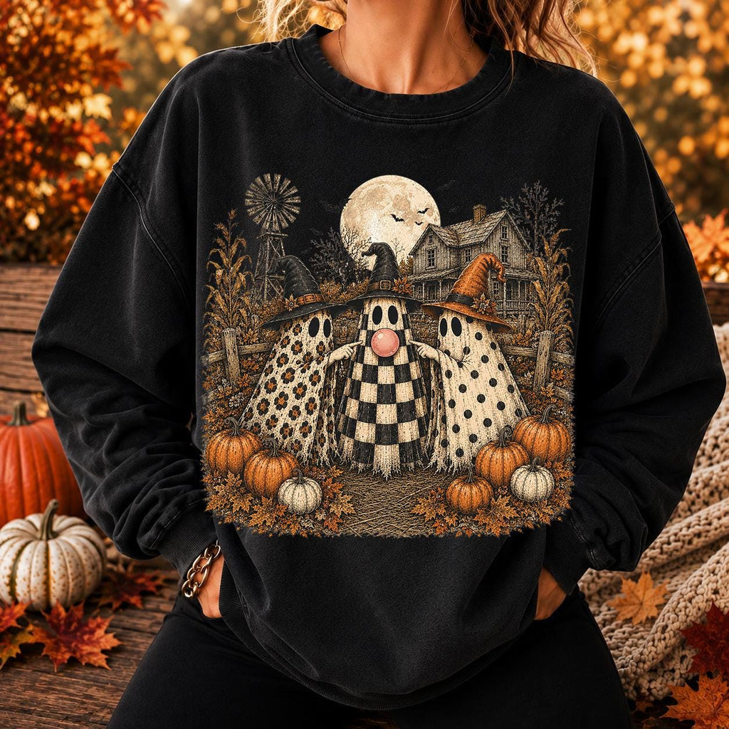 Halloween Ghost Bubble Gum, Funny Farmhouse Ghost shit, Trio Ghost shirt