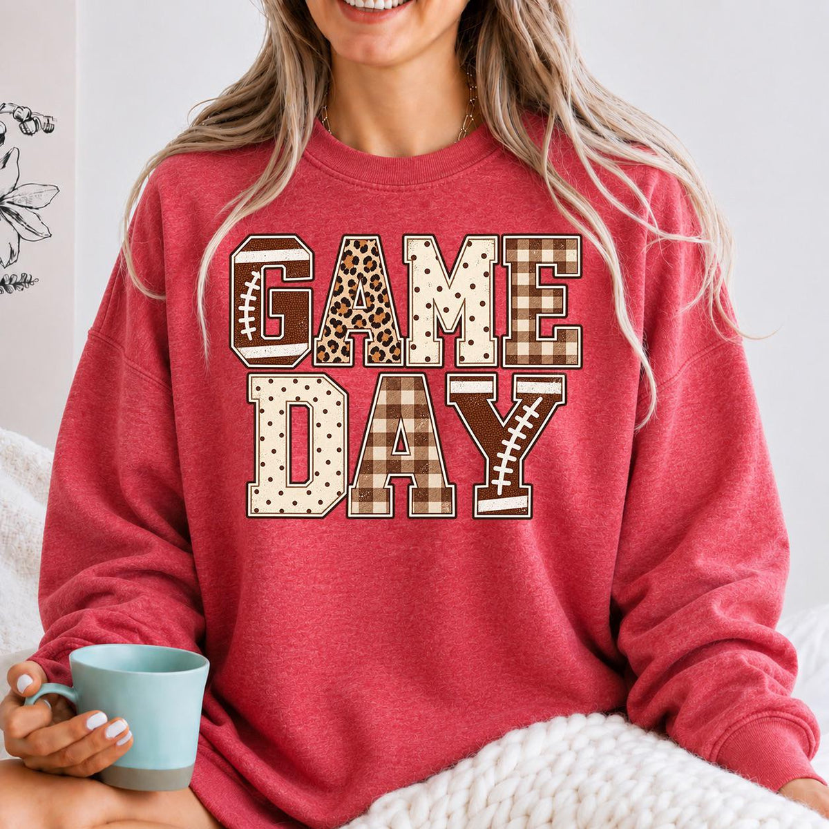 Game Day Sweatshirt, Cute football Crewneck Pullover