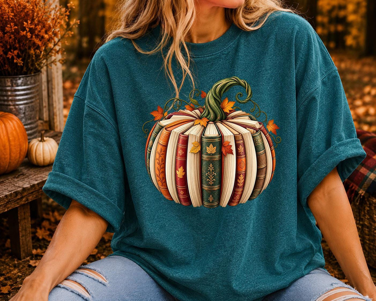 Fall Book Pumpkin Sweatshirt, Thanksgiving Book Reader, Teacher fall shirt