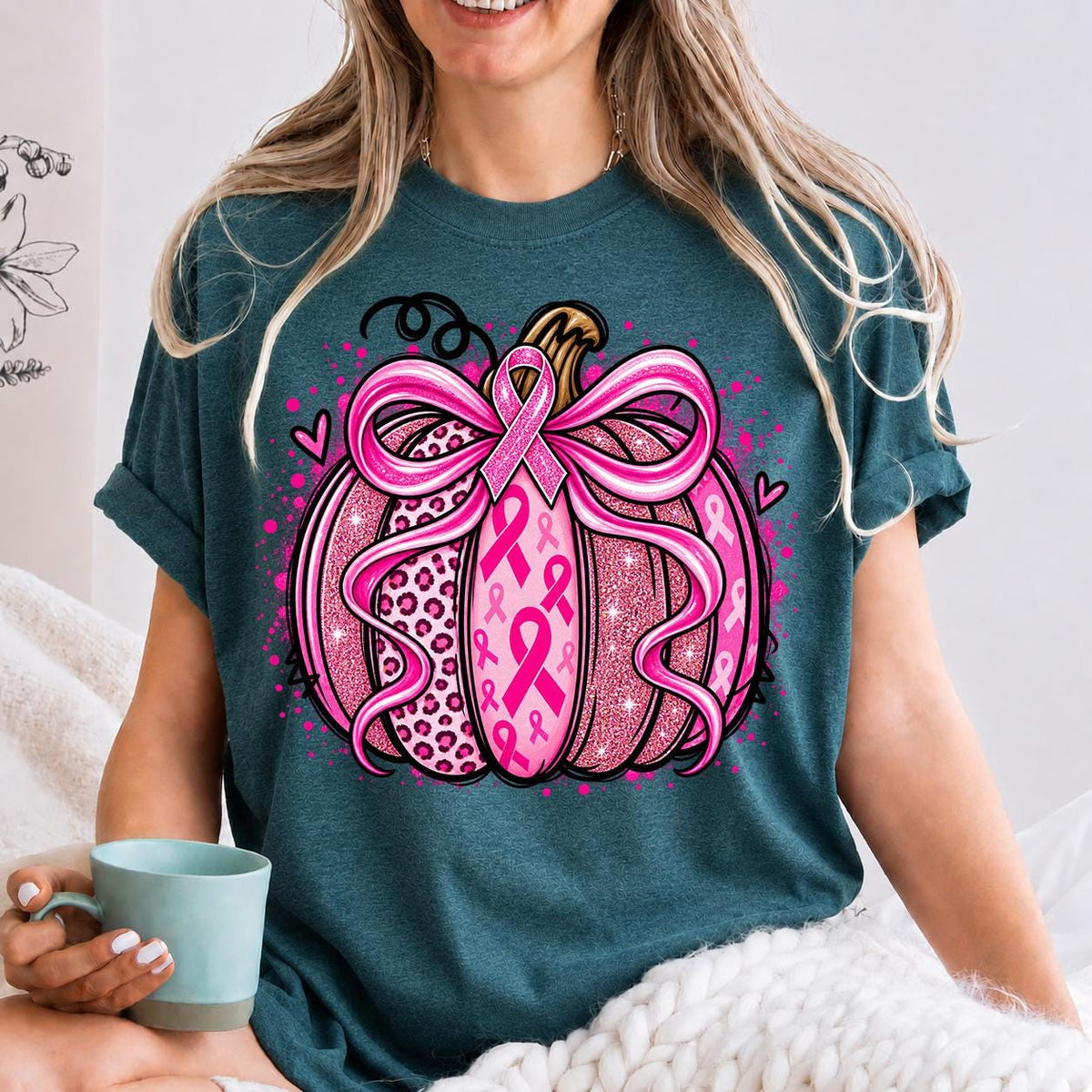 Pink Pumpkin Sweatshirt, In October We Wear Pink