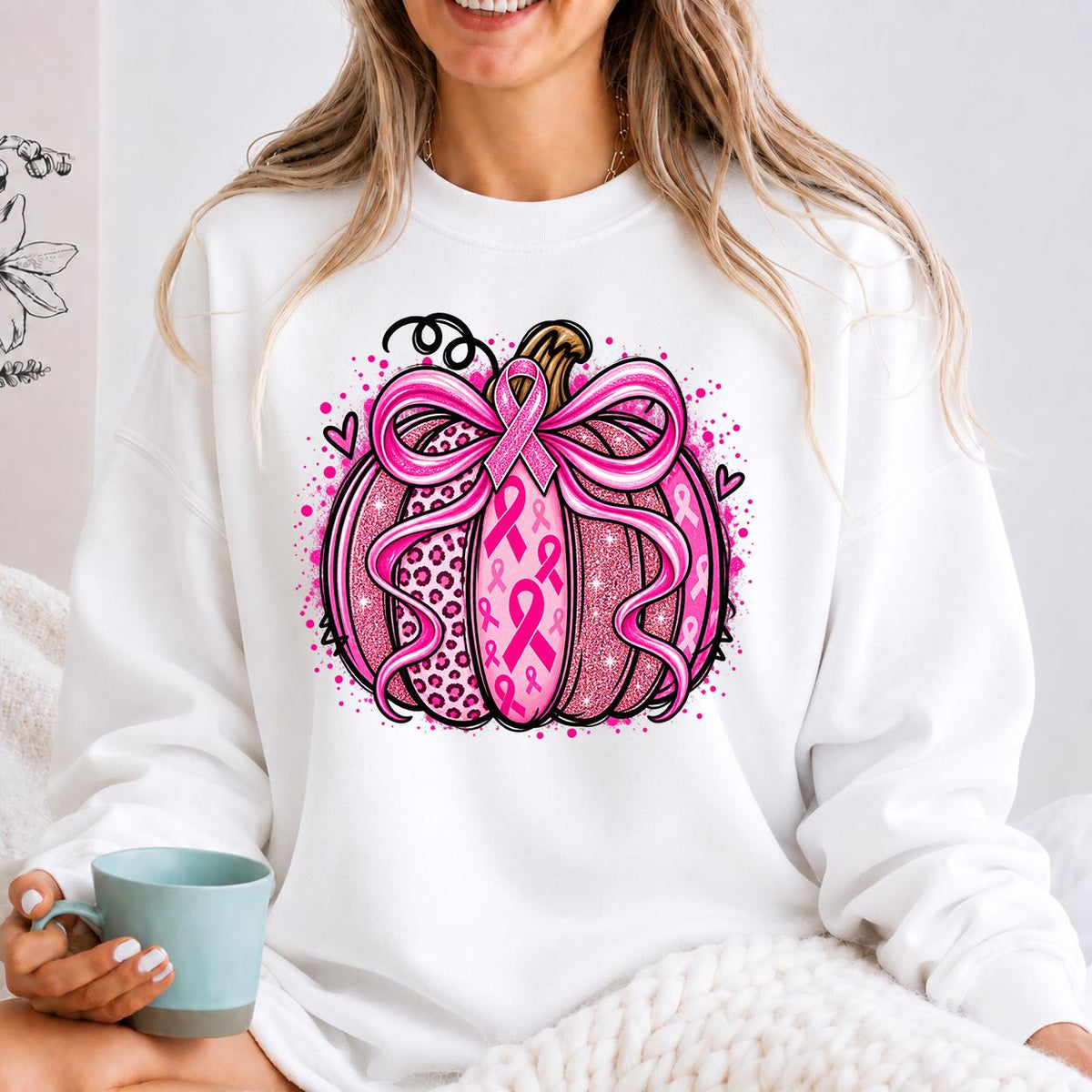 Pink Pumpkin Sweatshirt, In October We Wear Pink