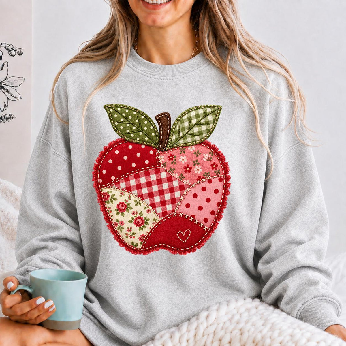 Apple Graphic Shirt, Patchwork Teacher Shirt, Spring Teacher Teams Tee