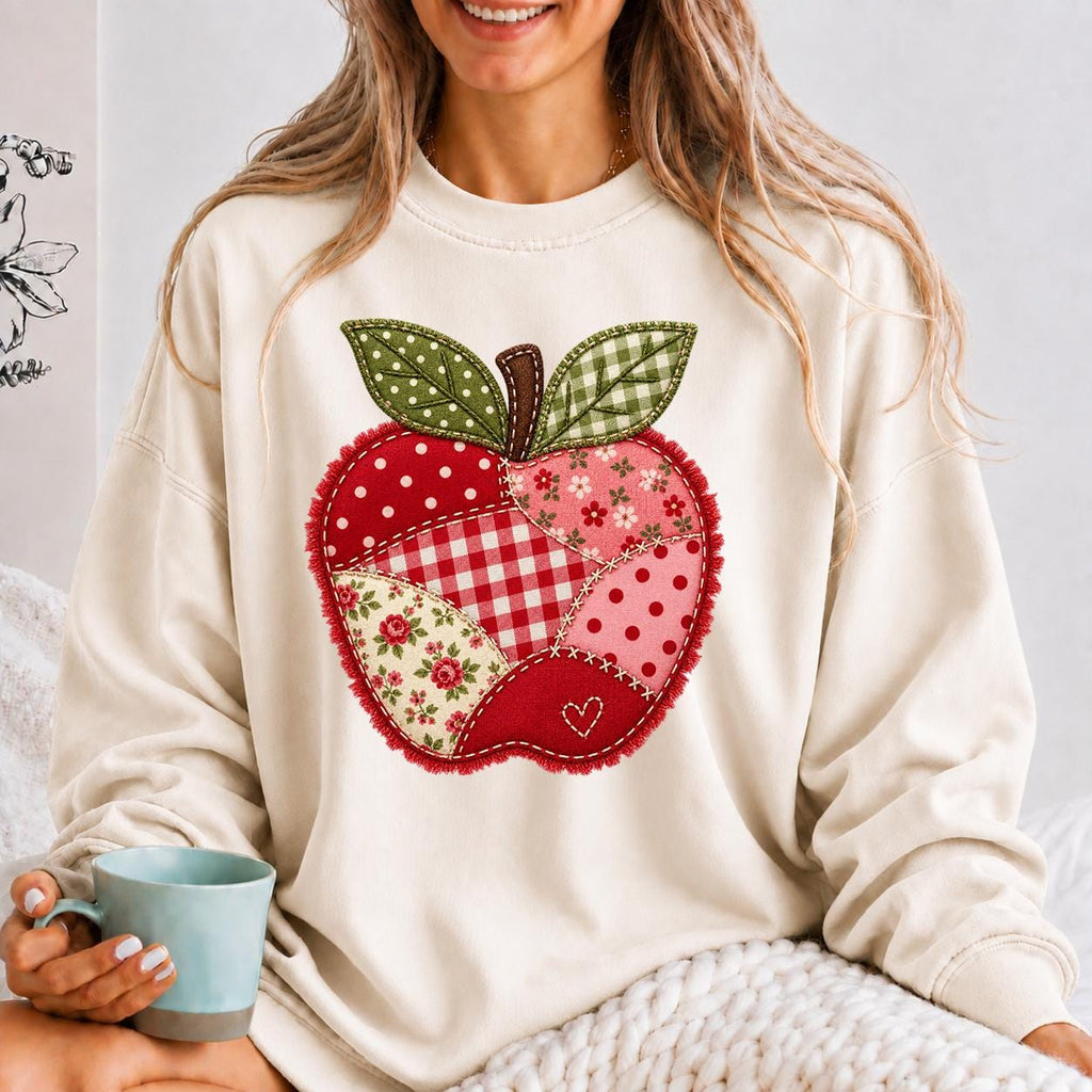 Apple Graphic Shirt, Patchwork Teacher Shirt, Spring Teacher Teams Tee