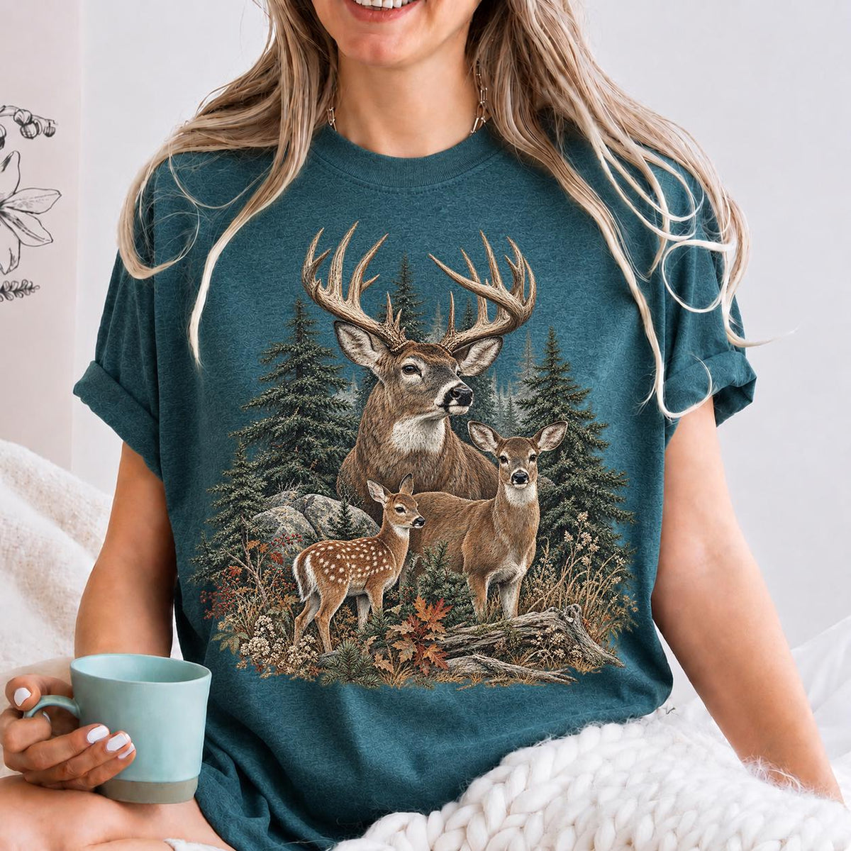 Vintage Deer Sweatshirt, 90s Cabin Pullover, Buck Sweatshirt