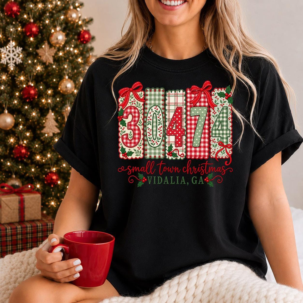 Small Town Zipcode Christmas Tee, Custom Christmas shirt