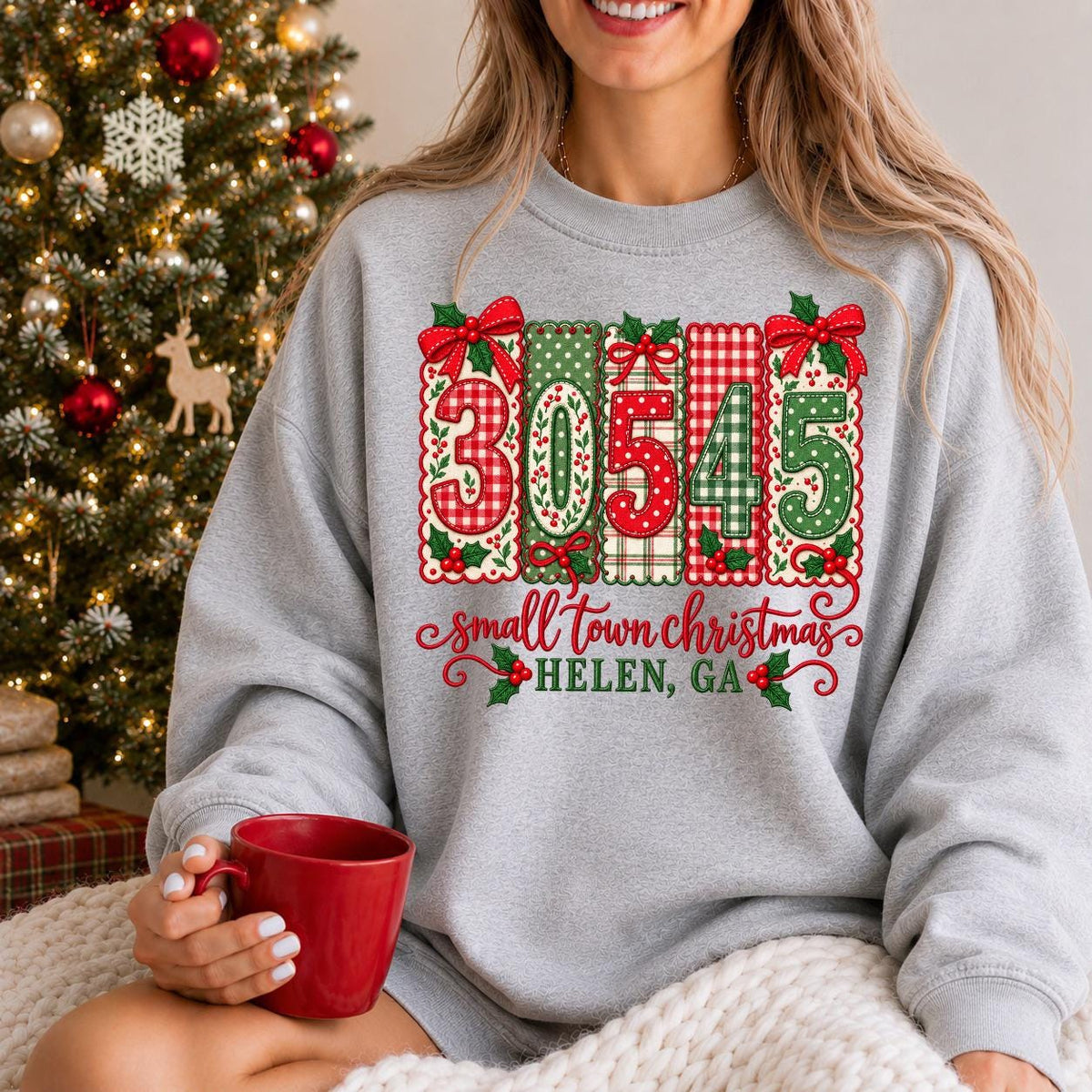 Small Town Zipcode Christmas Tee, Custom Christmas shirt