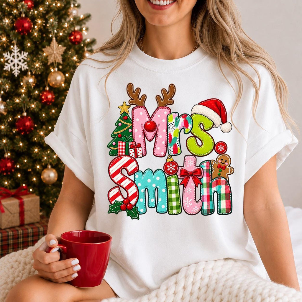 Custom Christmas Teacher Shirt, Personalized Teacher Holiday Sweatshirt