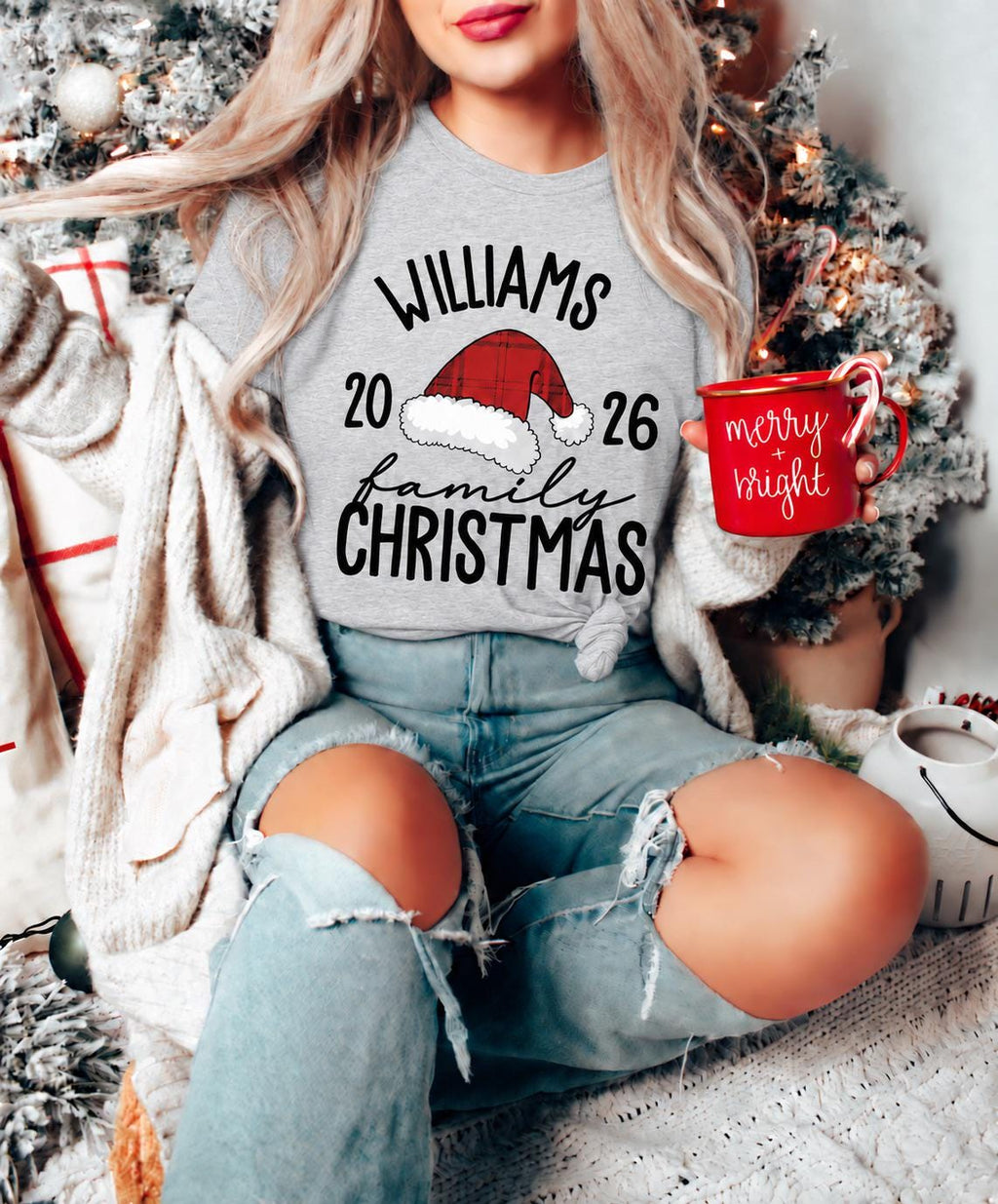 Personalized Family Name Christmas Shirt: Custom Matching Holiday Outfit