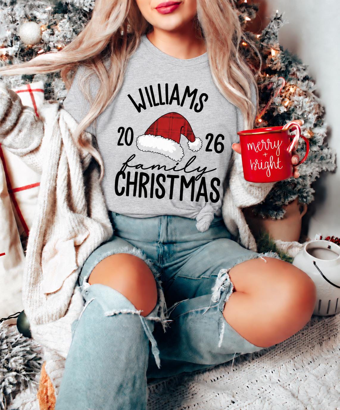 Personalized Family Name Christmas Shirt: Custom Matching Holiday Outfit