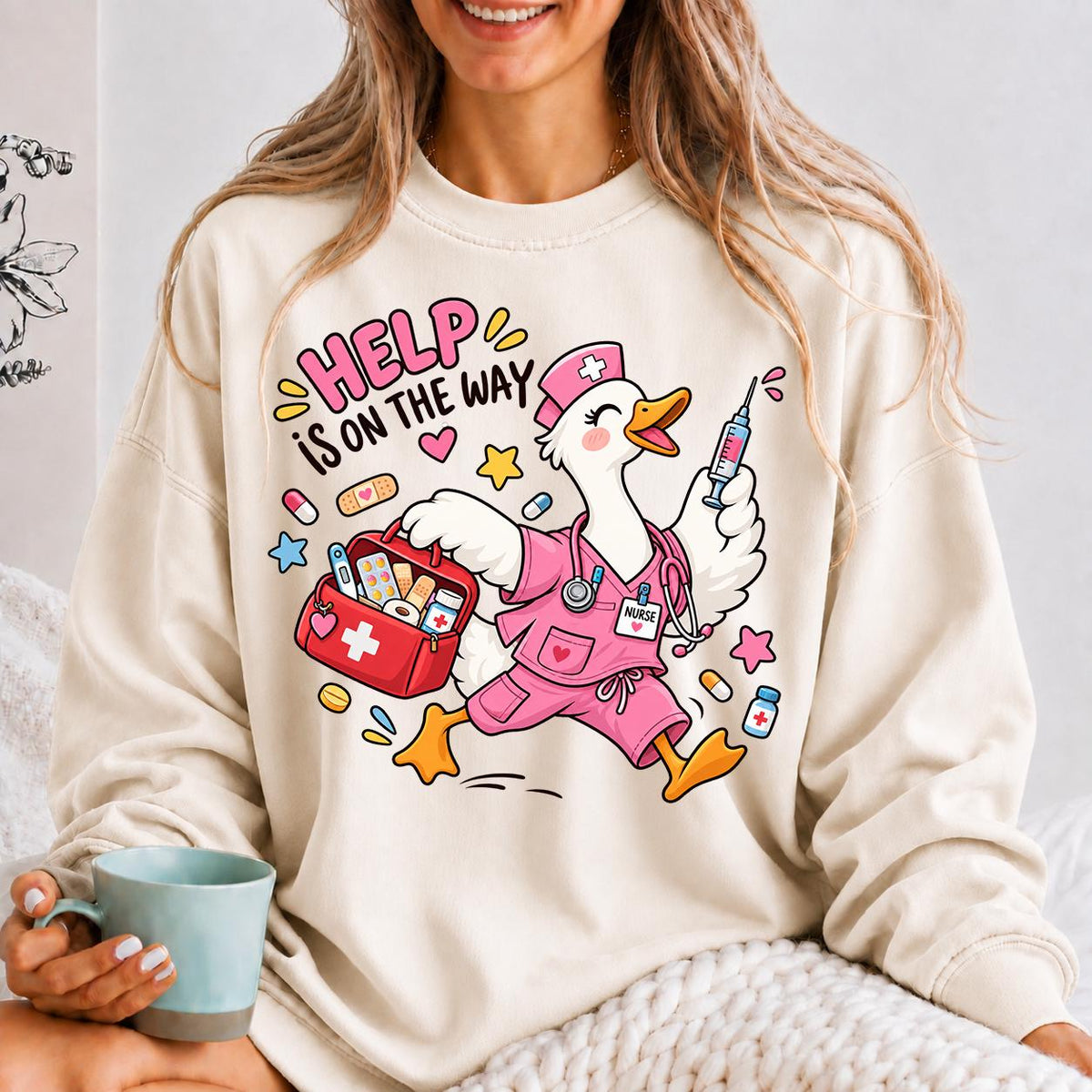 Help Is On The Way Shirt, Nurse Goose Shirt, Hospital Life RN Shirt