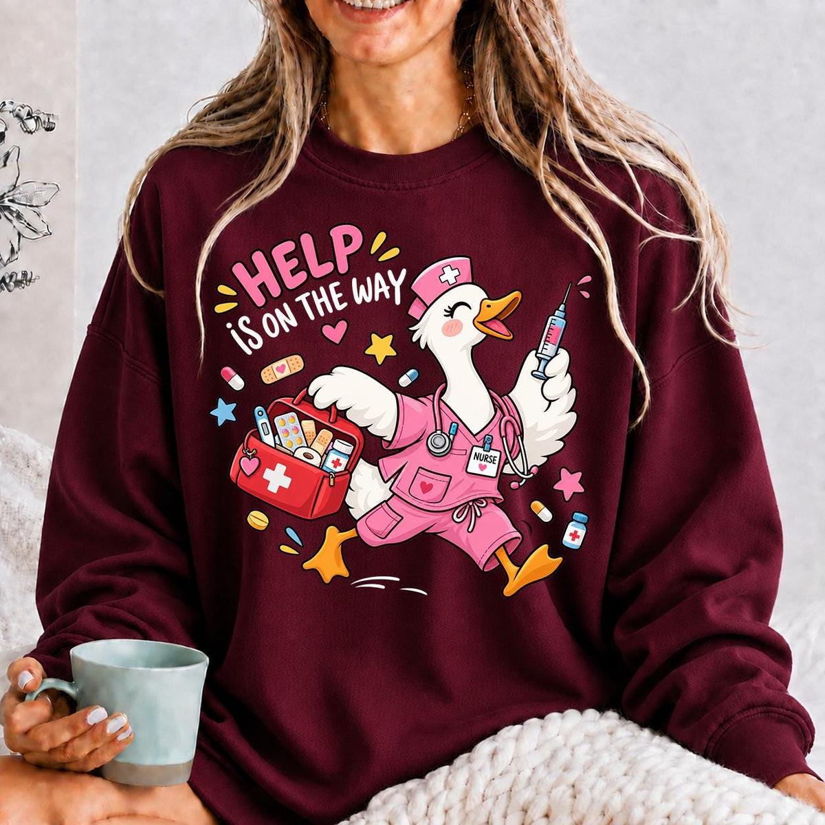 Help Is On The Way Shirt, Nurse Goose Shirt, Hospital Life RN Shirt