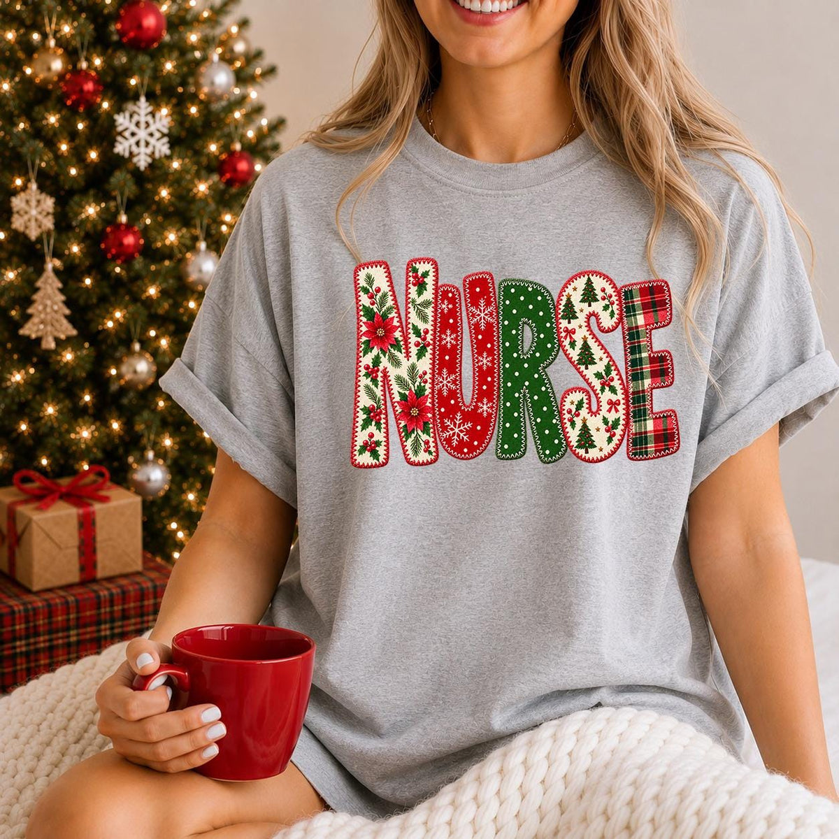 Christmas Nurse Shirt, Nursing School Sweatshirt, Plaid Nurse Christmas Tee
