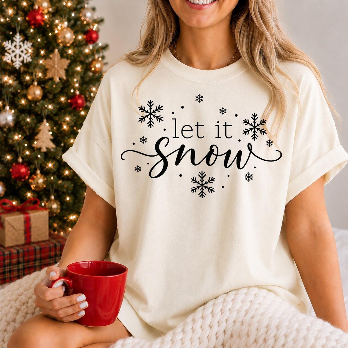 Let It Snow Sweatshirt, Retro Winter Shirt, Cute Christmas Gift