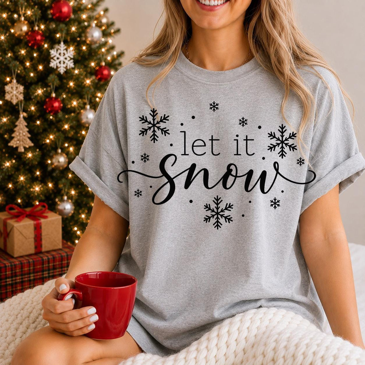 Let It Snow Sweatshirt, Retro Winter Shirt, Cute Christmas Gift
