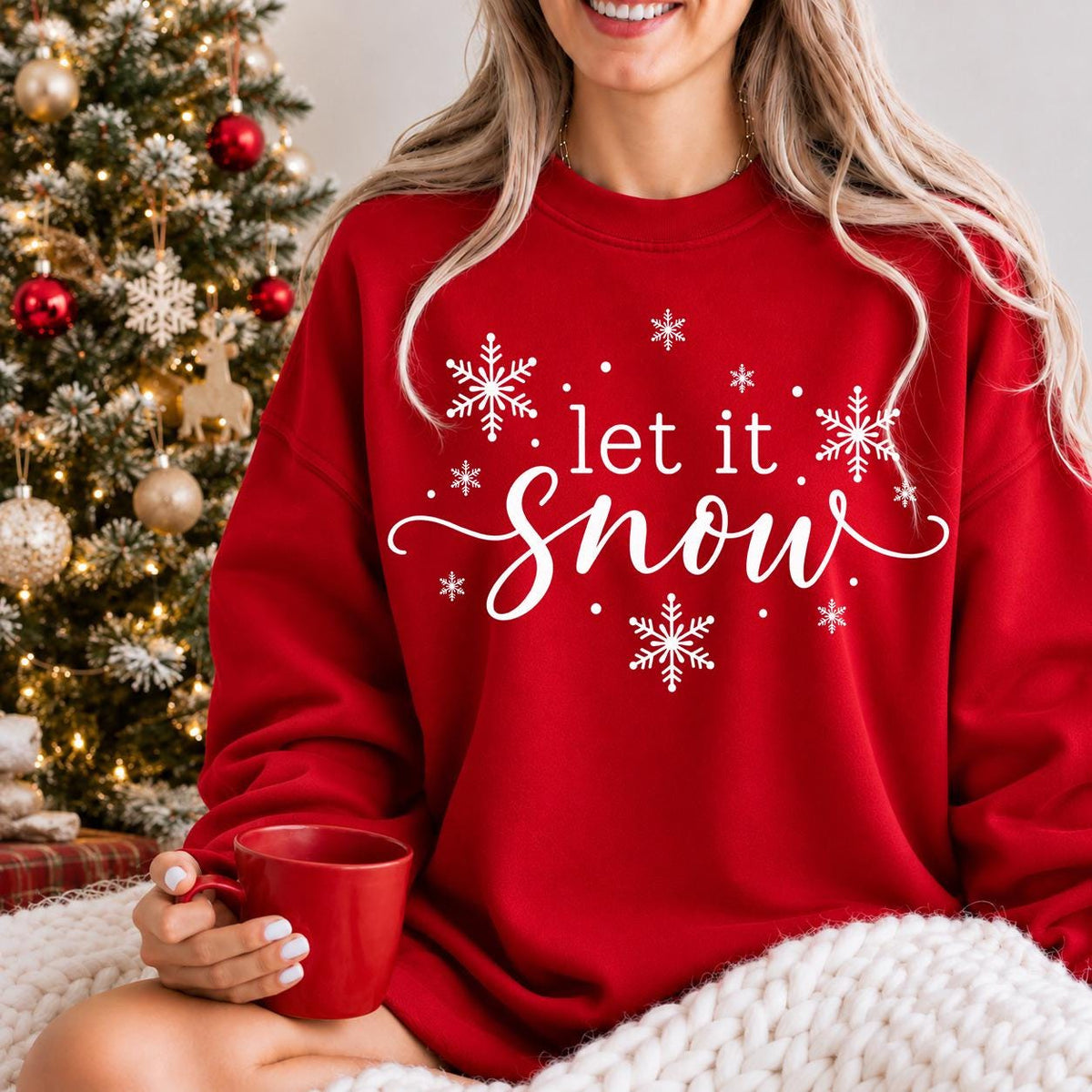 Let It Snow Sweatshirt, Retro Winter Shirt, Cute Christmas Gift