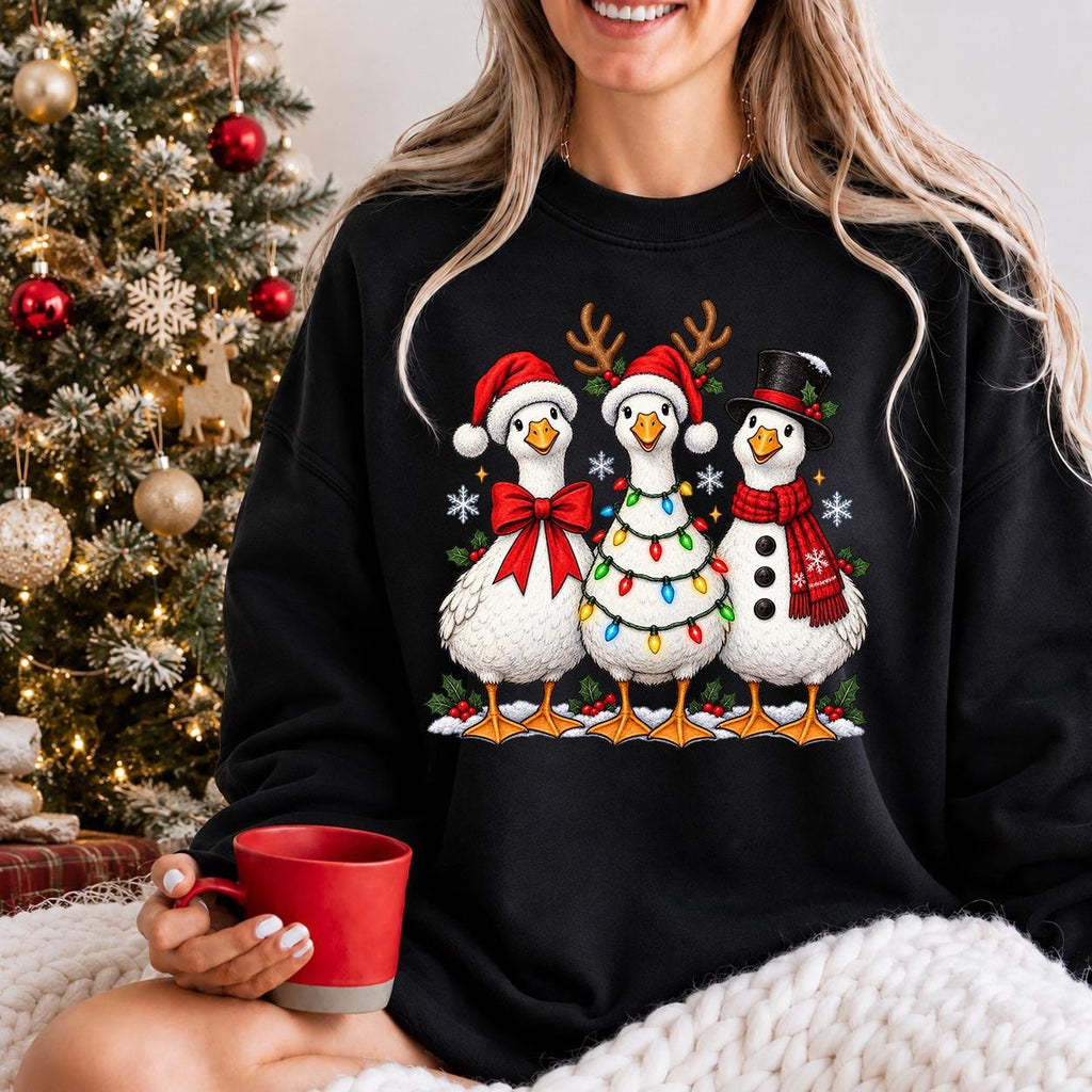 Christmas Goose Sweatshirt, Santa Goose tee, Goose Shirt