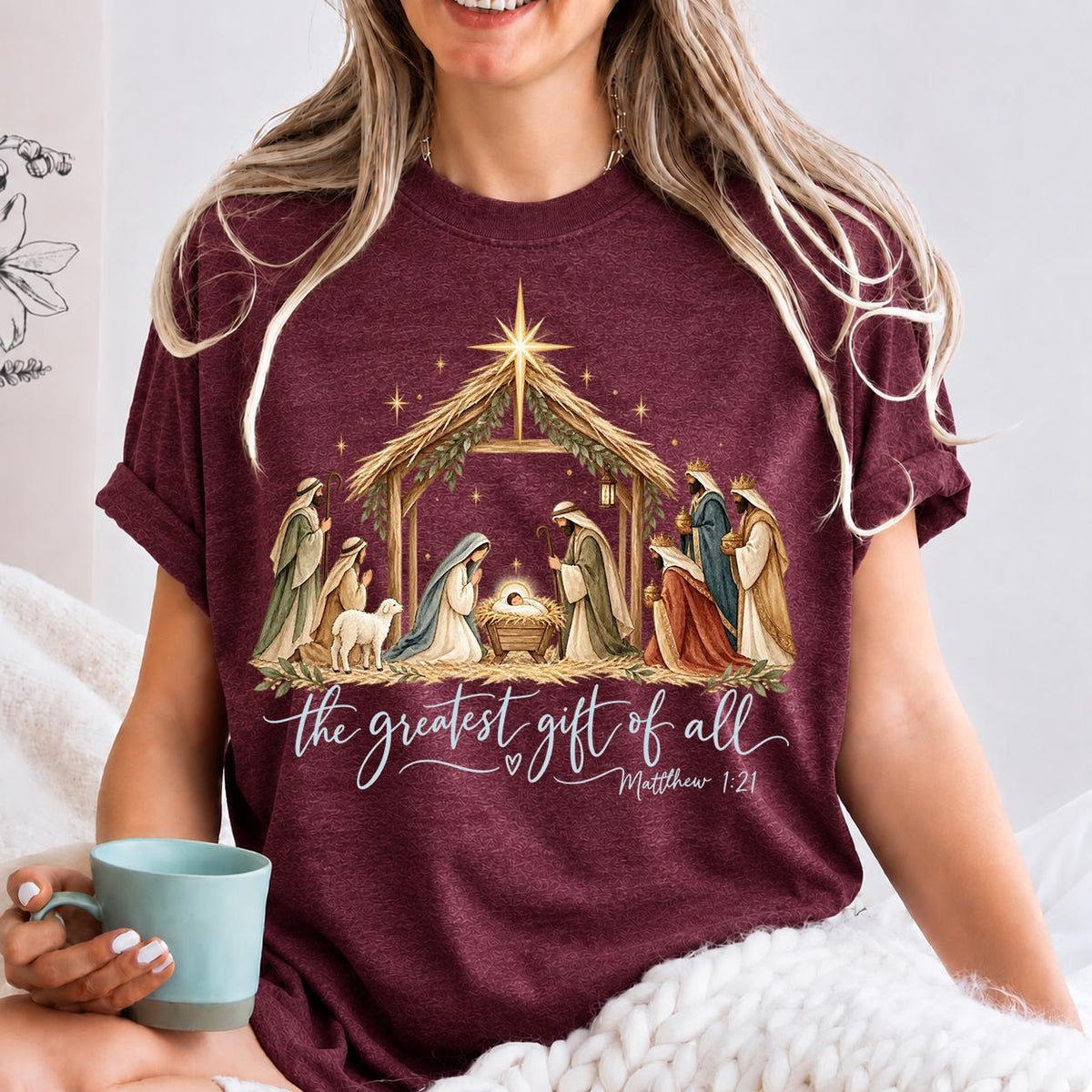 The Greatest Gift of All Sweatshirt, Nativity Scene Sweatshirt