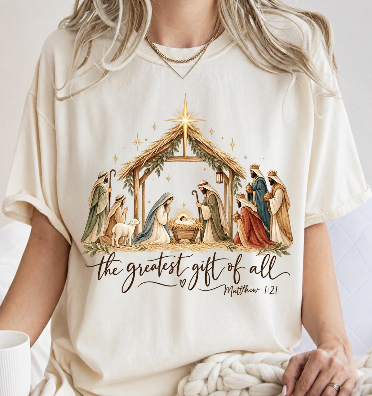 The Greatest Gift of All Sweatshirt, Nativity Scene Sweatshirt