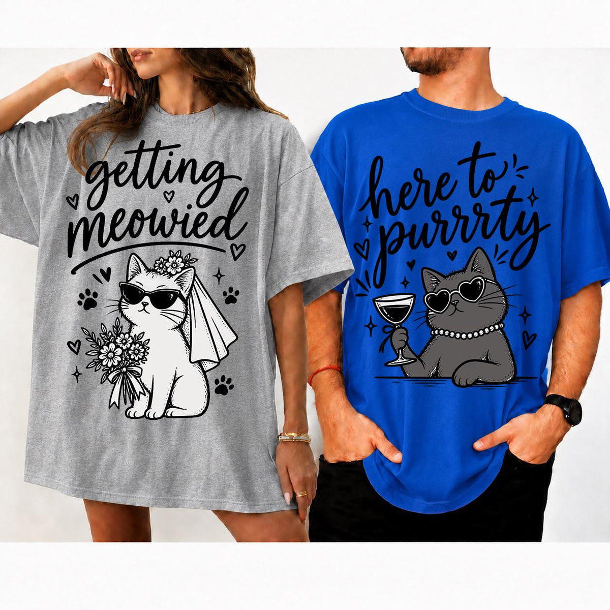 Getting Meowied, Bachelorette Shirts, Here to Purrrty Cat Lover
