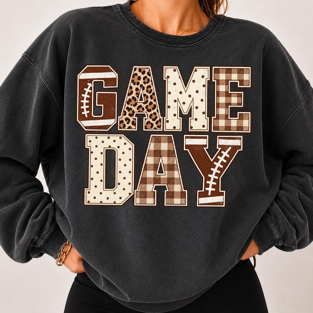 Game Day Sweatshirt, Cute football Crewneck Pullover