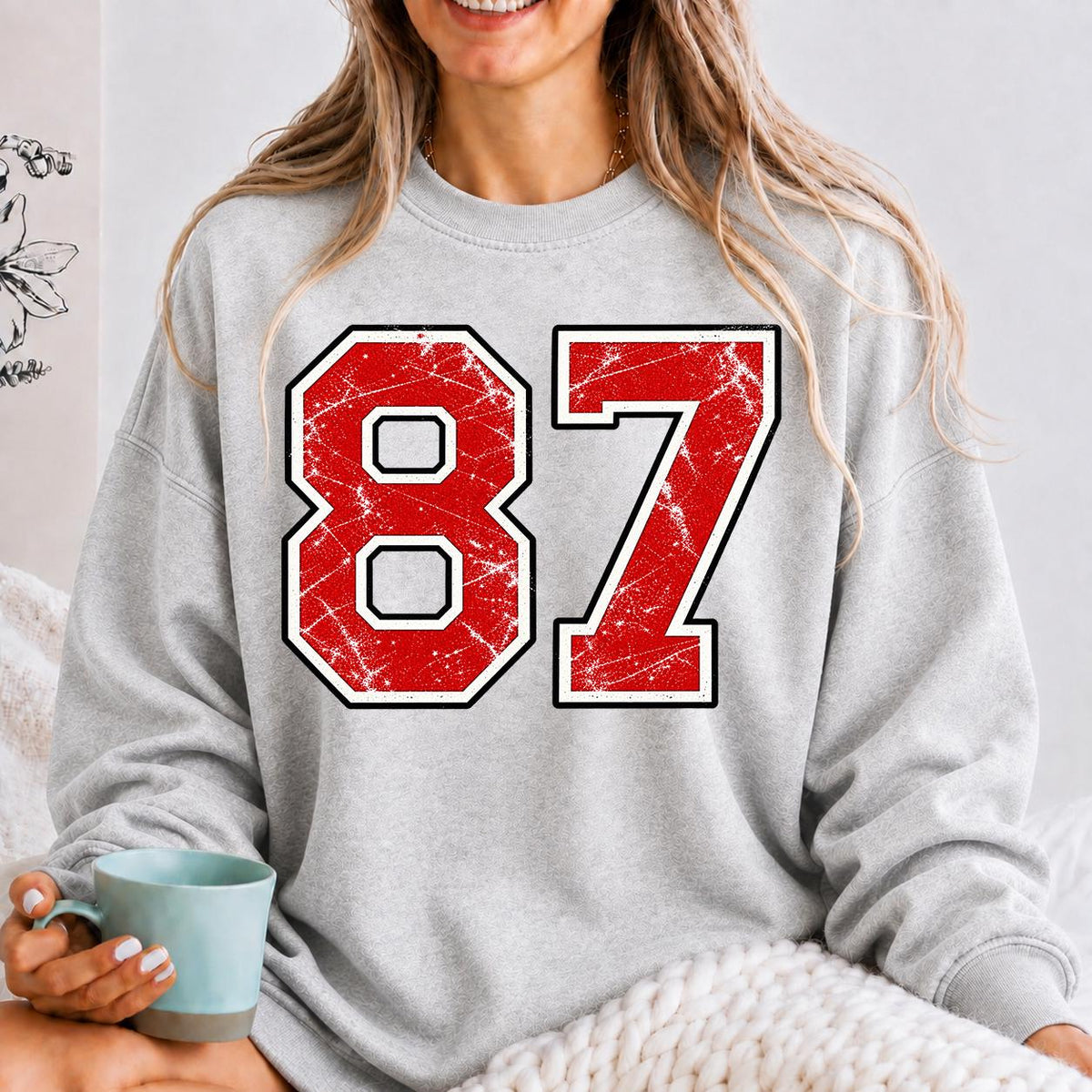 Custom Football Number Sweatshirt, Sports Number Sweatshirt